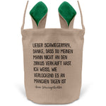 22Feels® Schwiegerpapa Osterkorb von Schwiegertochter mit Henkel Ostergeschenk Tragetasche Ostern Deko Osternest Körbchen Hasenohren (Beige/Grün)-Ostern Tragetasche-22Feels