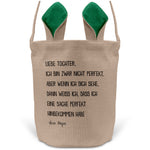 22Feels® Tochter Osterkorb von Papa Kinder mit Henkel Ostergeschenk Tragetasche Ostern Deko Osternest Körbchen Hasenohren (Beige/Grün)-Ostern Tragetasche-22Feels