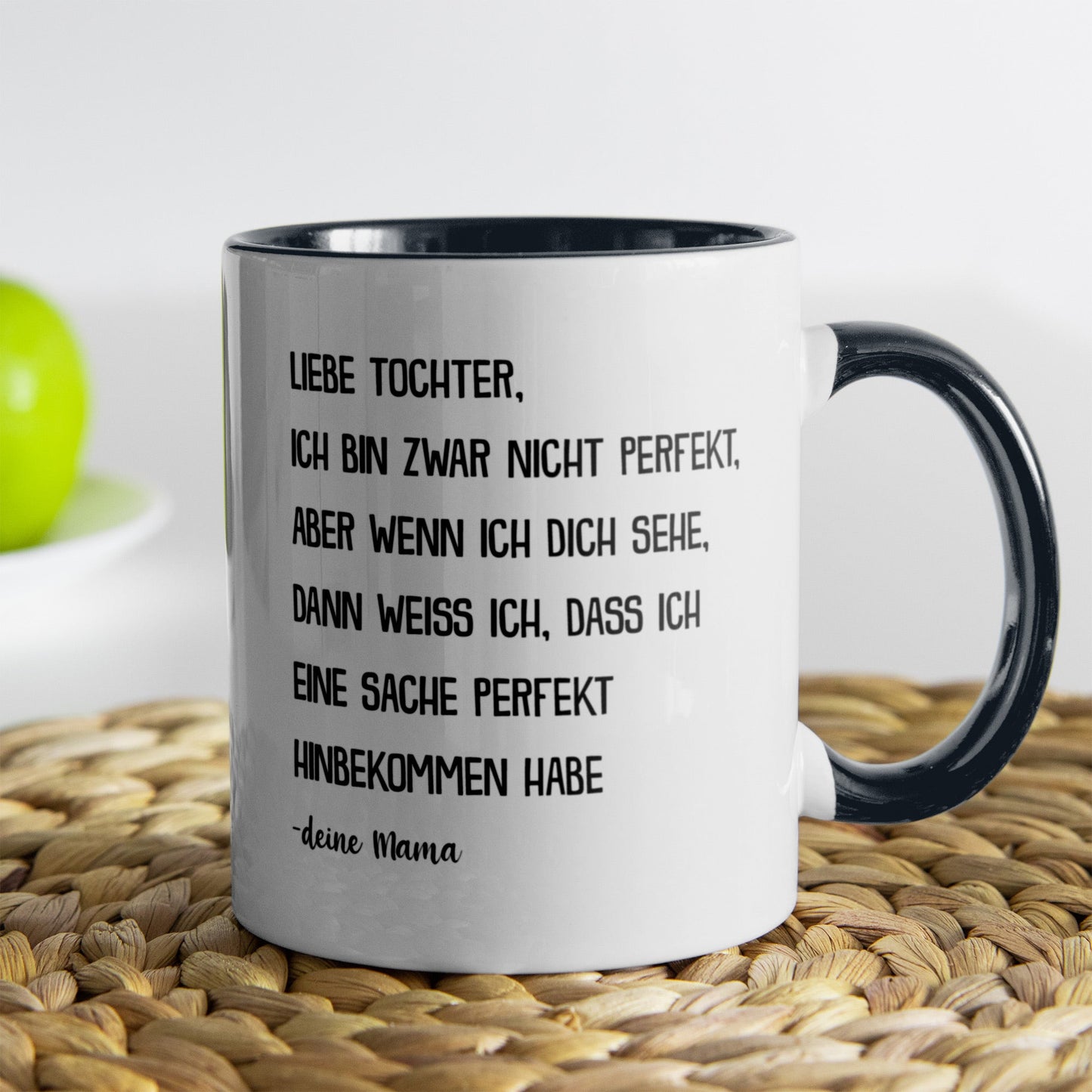 22Feels® Tochter Geschenk von Mama - Tasse mit Spruch (Weiss-Schwarz, 320ml)-TwoTone Tasse Weiss-Schwarz 320ml-22Feels