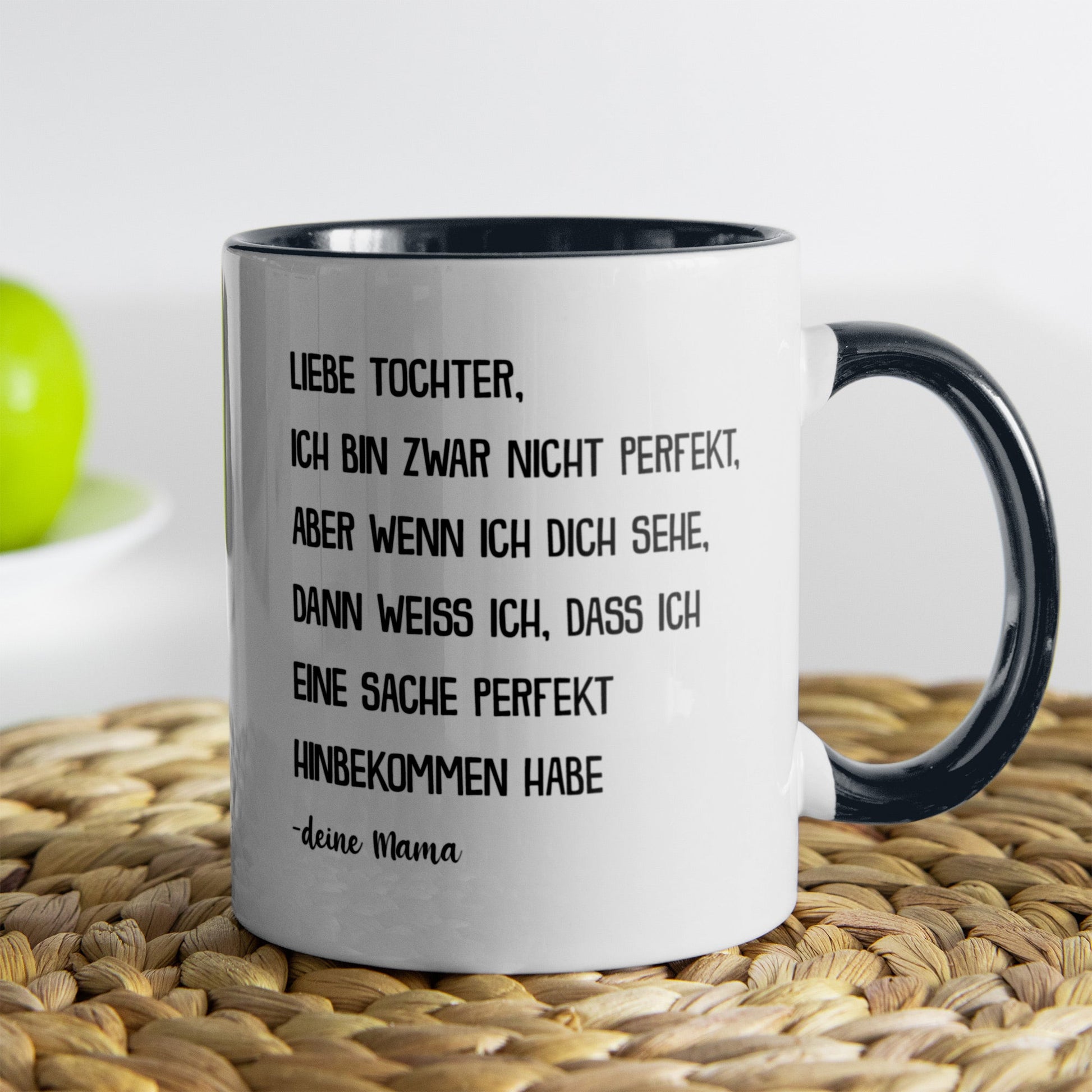 22Feels® Tochter Geschenk von Mama - Tasse mit Spruch (Weiss-Schwarz, 320ml)-TwoTone Tasse Weiss-Schwarz 320ml-22Feels