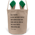 22Feels® Tochter Osterkorb von Mama Kinder mit Henkel Ostergeschenk Tragetasche Ostern Deko Osternest Körbchen Hasenohren (Beige/Grün)-Ostern Tragetasche-22Feels