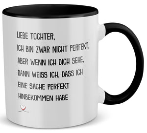 22Feels® Tochter Geschenk - Tasse mit Spruch (Weiss-Schwarz, 320ml)-TwoTone Tasse Weiss-Schwarz 320ml-22Feels
