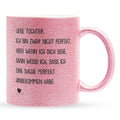 22Feels® Tochter Geschenk - Glitzertasse mit Spruch (Pink, 320ml)-Glitzertasse Pink 320ml-22Feels