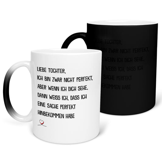 22Feels® Tochter Geschenk - Zaubertasse mit Spruch (Matt-Schwarz und Weiss, 320ml)-Farbwechsel Tasse Matt 320ml-22Feels