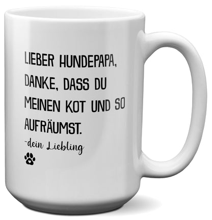 22Feels® Hundepapa Geschenk - XL Tasse mit Spruch (Weiss, 440ml)-Weisse XL Tasse 440ml-22Feels