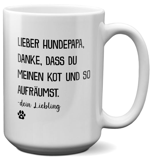 22Feels® Hundepapa Geschenk - XL Tasse mit Spruch (Weiss, 440ml)-Weisse XL Tasse 440ml-22Feels