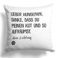22Feels® Hundepapa Geschenk für Dog Dads und Hunde Herrchen - Kissen mit Spruch (Weiss 40x40cm)-Kissen Weiss 40x40-22Feels