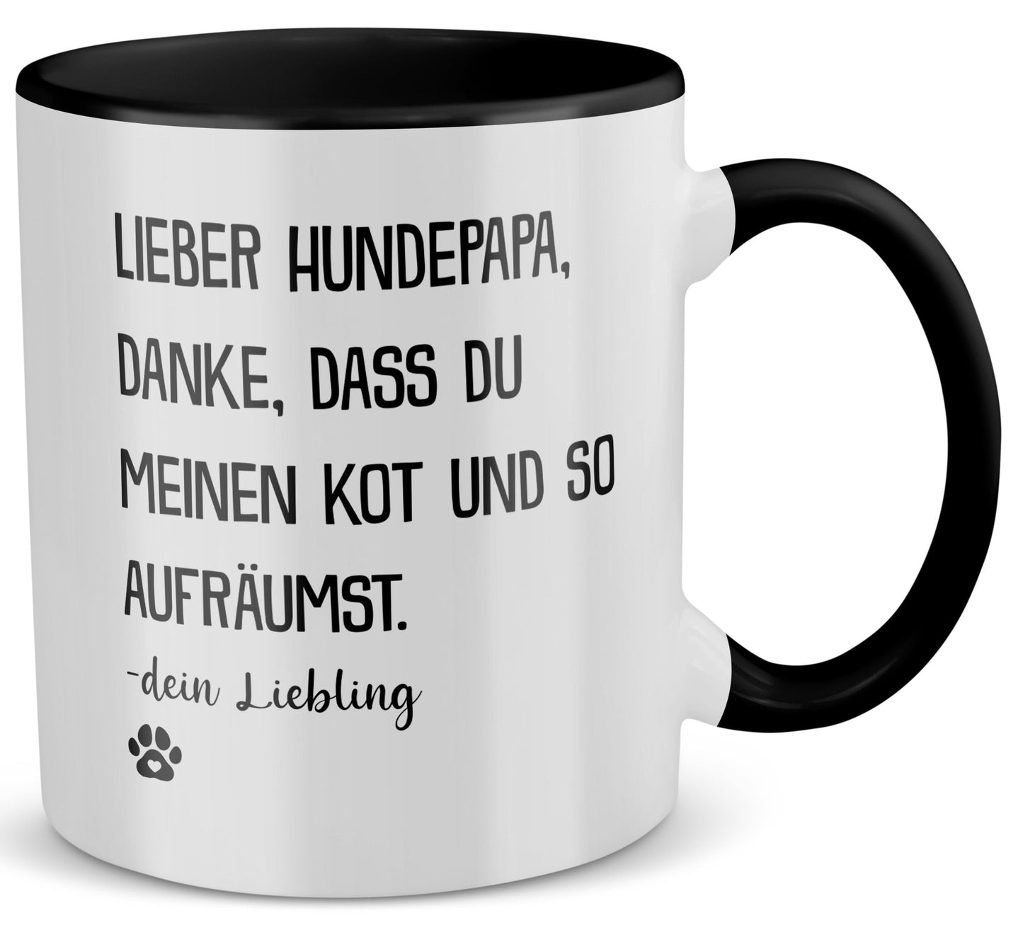 22Feels® Hundepapa Geschenk - Tasse mit Spruch (Weiss-Schwarz, 320ml)-TwoTone Tasse Weiss-Schwarz 320ml-22Feels