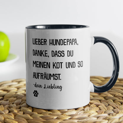22Feels® Hundepapa Geschenk - Tasse mit Spruch (Weiss-Schwarz, 320ml)-TwoTone Tasse Weiss-Schwarz 320ml-22Feels