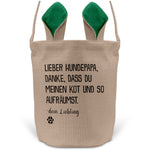 22Feels® Hundepapa Herrchen Hunde Osterkorb mit Henkel Ostergeschenk Tragetasche Ostern Deko Osternest Körbchen Hasenohren (Beige/Grün)-Ostern Tragetasche-22Feels