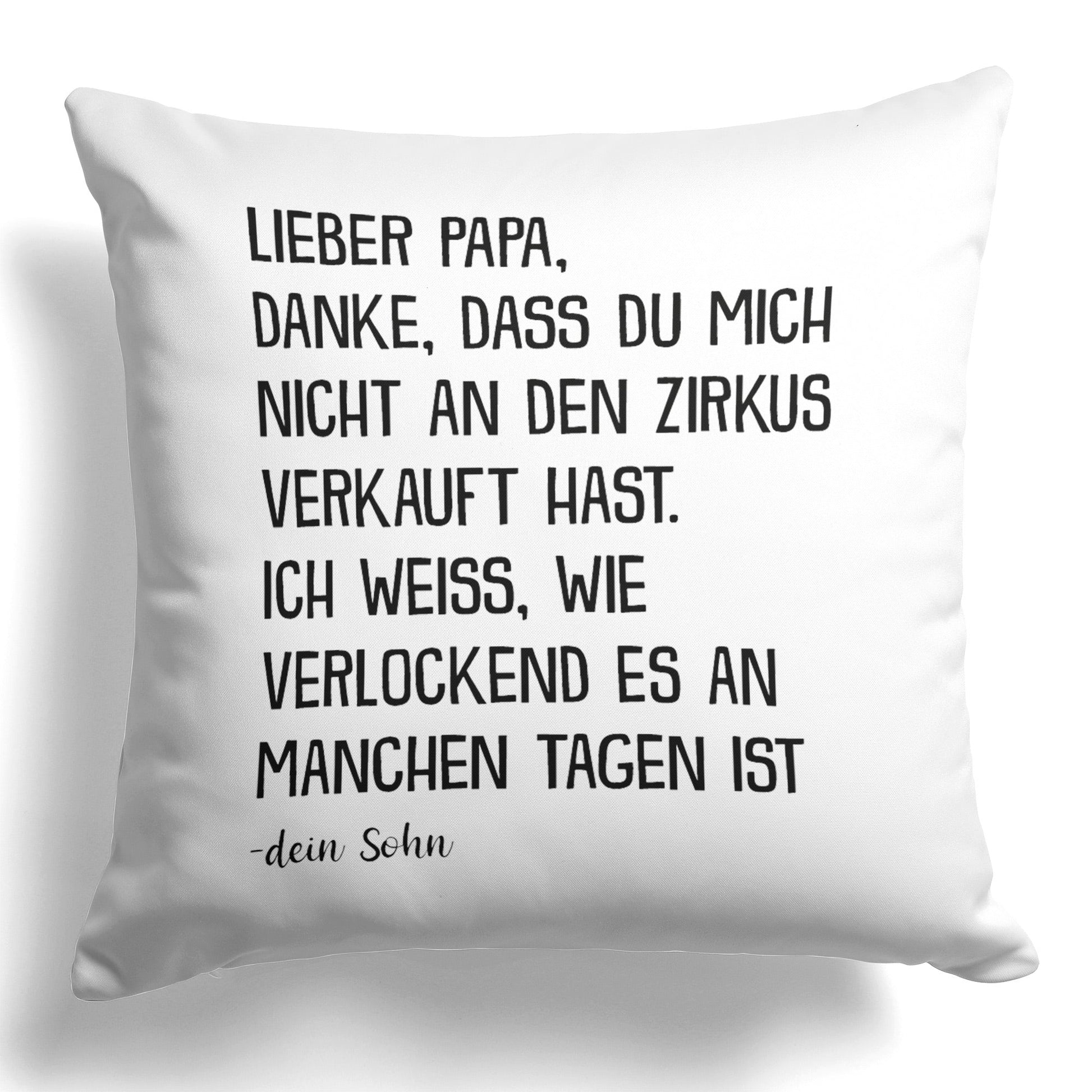 22Feels® Papa Geschenk von Sohn - Kissen mit Spruch (Weiss 40x40cm)-Kissen Weiss 40x40-22Feels