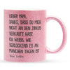 22Feels® Papa Geschenk von Tochter - Glitzertasse mit Spruch (Pink, 320ml)-Glitzertasse Pink 320ml-22Feels
