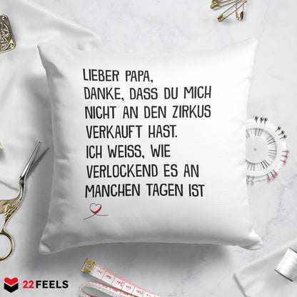 22Feels® Papa Geschenk - Kissen mit Spruch (Weiss 40x40cm)-Kissen Weiss 40x40-22Feels