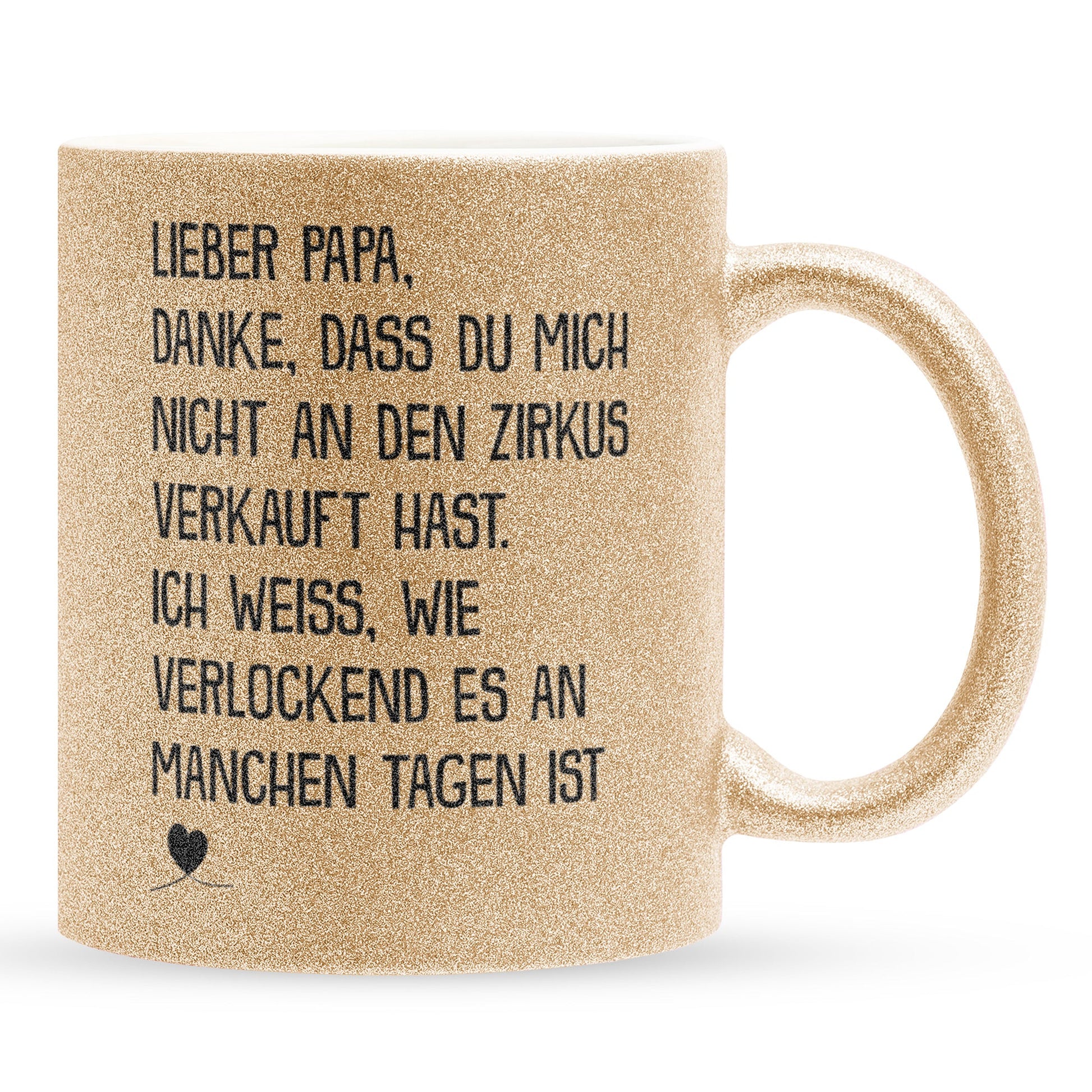 22Feels® Papa Geschenk - Glitzertasse mit Spruch (Gold, 320ml)-Glitzertasse Gold 320ml-22Feels
