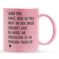 22Feels® Papa Geschenk - Glitzertasse mit Spruch (Pink, 320ml)-Glitzertasse Pink 320ml-22Feels