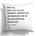 22Feels® Papa Geschenk von Tochter - Kissen mit Spruch (Weiss 40x40cm)-Kissen Weiss 40x40-22Feels