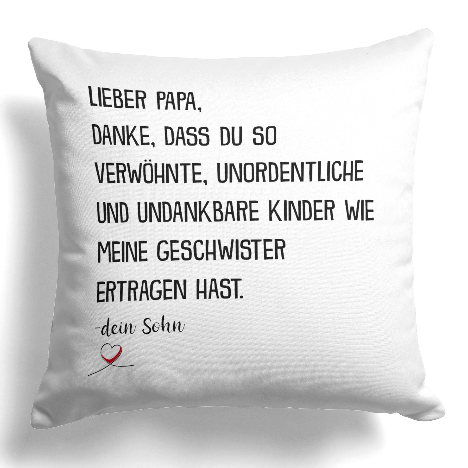 22Feels® Papa Geschenk von Sohn - Kissen mit Spruch (Weiss 40x40cm)-Kissen Weiss 40x40-22Feels
