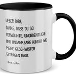 22Feels® Papa Geschenk von Sohn - Tasse mit Spruch (Weiss-Schwarz, 320ml)-TwoTone Tasse Weiss-Schwarz 320ml-22Feels