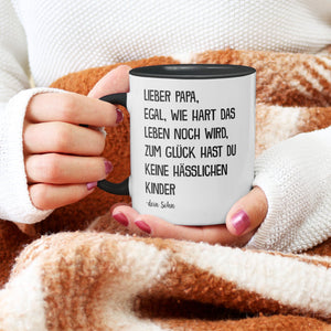 22Feels® Papa Geschenk von Sohn - Tasse mit Spruch (Weiss-Schwarz, 320ml)-TwoTone Tasse Weiss-Schwarz 320ml-22Feels