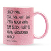 22Feels® Papa Geschenk von Tochter - Glitzertasse mit Spruch (Pink, 320ml)-Glitzertasse Pink 320ml-22Feels