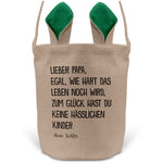 22Feels® Papa Osterkorb von Tochter Vater mit Henkel Ostergeschenk Tragetasche Ostern Deko Osternest Körbchen Hasenohren (Beige/Grün)-Ostern Tragetasche-22Feels