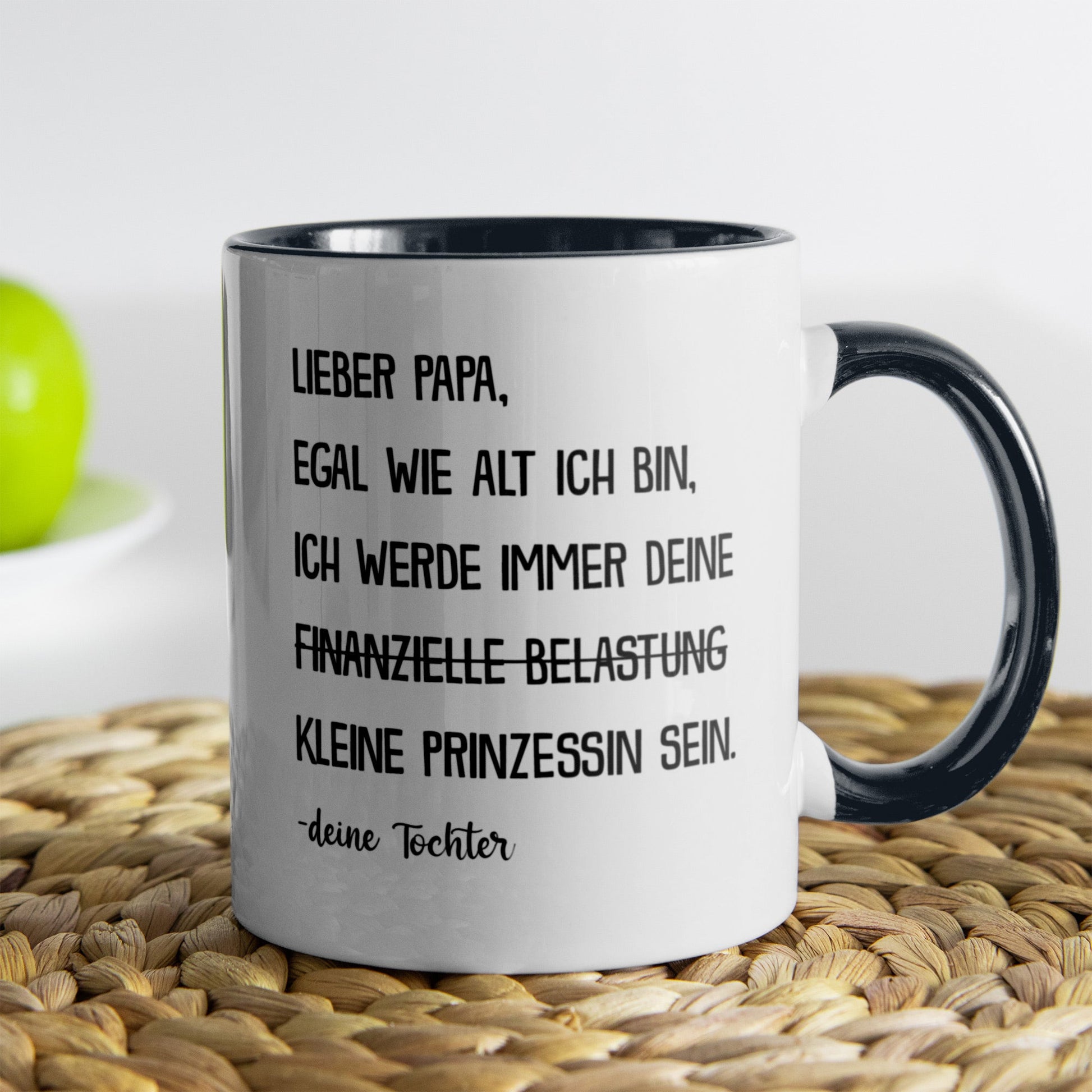 22Feels® Papa Geschenk von Tochter - Tasse mit Spruch (Weiss-Schwarz, 320ml)-TwoTone Tasse Weiss-Schwarz 320ml-22Feels