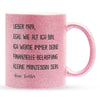 22Feels® Papa Geschenk von Tochter - Glitzertasse mit Spruch (Pink, 320ml)-Glitzertasse Pink 320ml-22Feels
