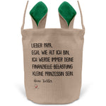 22Feels® Papa Osterkorb von Tochter Vater mit Henkel Ostergeschenk Tragetasche Ostern Deko Osternest Körbchen Hasenohren (Beige/Grün)-Ostern Tragetasche-22Feels