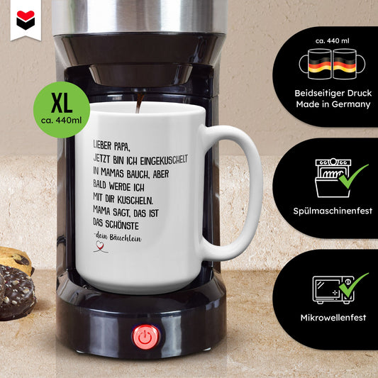 22Feels® Geschenk für Werdende Väter zur Schwangerschaft - Du Wirst Papa XL Tasse mit Spruch (Weiss, 440ml)-Weisse XL Tasse 440ml-22Feels