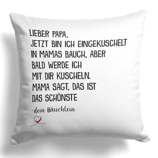 22Feels® Du Wirst Papa Männer Schwangerschaft Geschenk für werdende Väter - Kissen mit Spruch (Weiss 40x40cm)-Kissen Weiss 40x40-22Feels