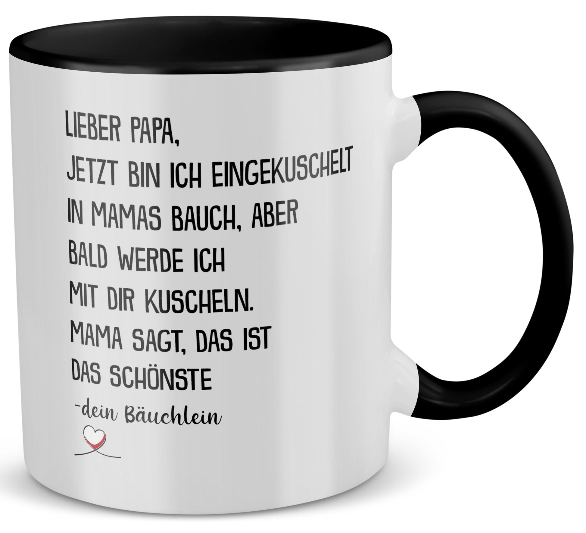 22Feels® Geschenk für Werdende Väter zur Schwangerschaft - Du Wirst Papa Tasse mit Spruch (Weiss-Schwarz)-TwoTone Tasse Weiss-Schwarz 320ml-22Feels
