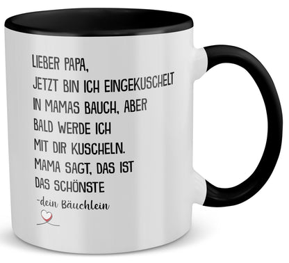 22Feels® Geschenk für Werdende Väter zur Schwangerschaft - Du Wirst Papa Tasse mit Spruch (Weiss-Schwarz)-TwoTone Tasse Weiss-Schwarz 320ml-22Feels