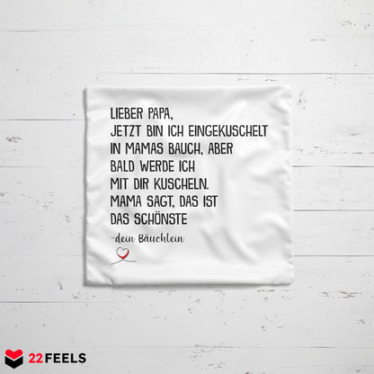 22Feels® Du Wirst Papa Männer Schwangerschaft Geschenk für werdende Väter - Kissen mit Spruch (Weiss 40x40cm)-Kissen Weiss 40x40-22Feels
