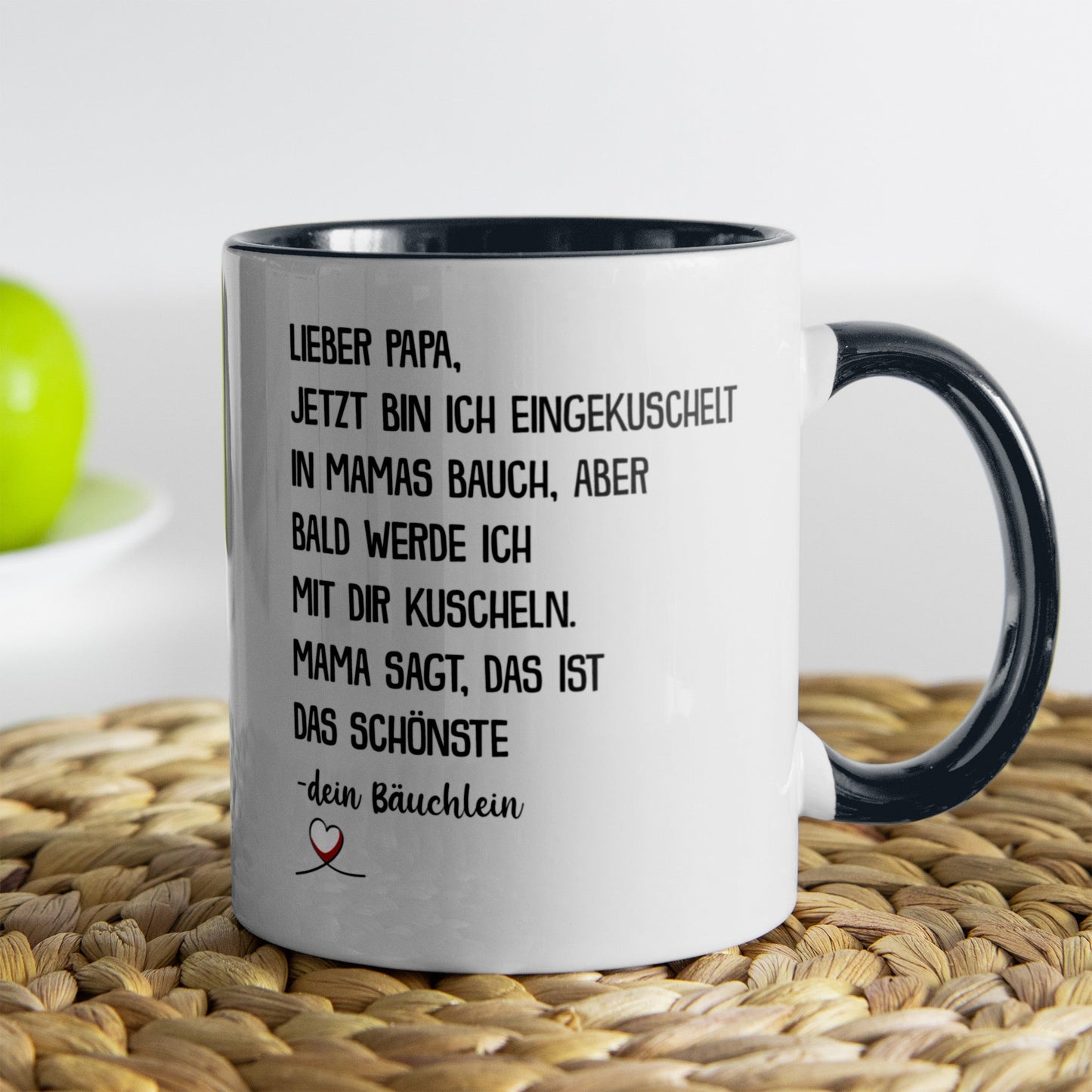 22Feels® Geschenk für Werdende Väter zur Schwangerschaft - Du Wirst Papa Tasse mit Spruch (Weiss-Schwarz)-TwoTone Tasse Weiss-Schwarz 320ml-22Feels