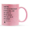 22Feels® Geschenk für Werdende Väter zur Schwangerschaft - Du Wirst Papa Glitzertasse mit Spruch (Pink, 320ml)-Glitzertasse Pink 320ml-22Feels