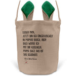 22Feels® Werdender Papa Schwangerschaft Ostern Osterkorb mit Henkel Ostergeschenk Tragetasche Ostern Deko Osternest Körbchen Hasenohren (Beige/Grün)-Ostern Tragetasche-22Feels