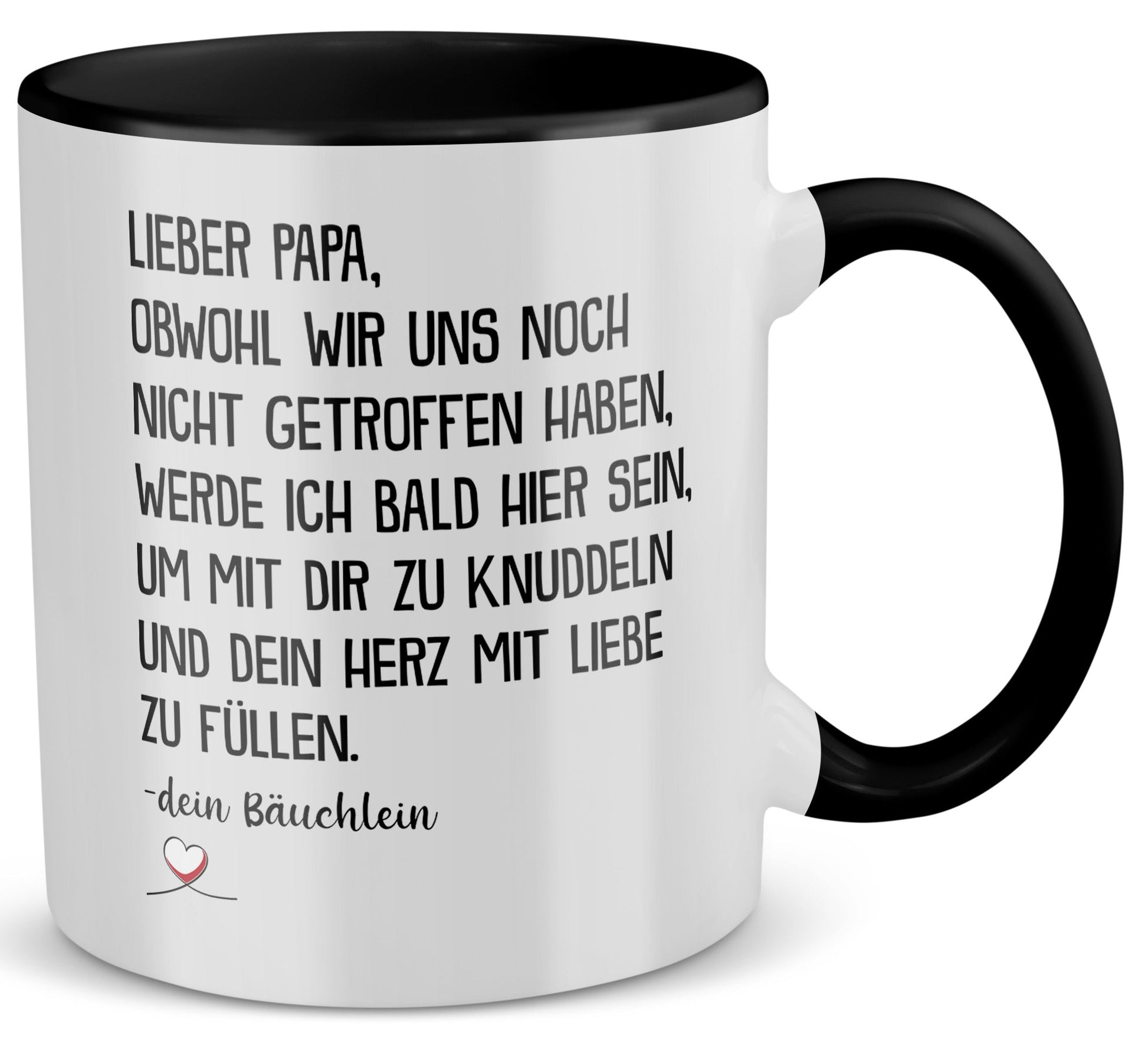 22Feels® Geschenk für Werdende Väter zur Schwangerschaft - Du Wirst Papa Tasse mit Spruch (Weiss-Schwarz)-TwoTone Tasse Weiss-Schwarz 320ml-22Feels