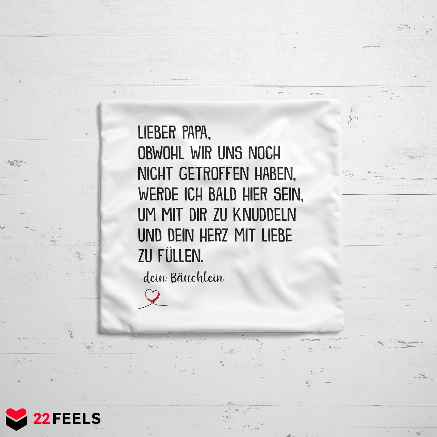 22Feels® Du Wirst Papa Männer Schwangerschaft Geschenk für werdende Väter - Kissen mit Spruch (Weiss 40x40cm)-Kissen Weiss 40x40-22Feels