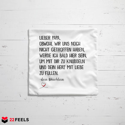 22Feels® Du Wirst Papa Männer Schwangerschaft Geschenk für werdende Väter - Kissen mit Spruch (Weiss 40x40cm)-Kissen Weiss 40x40-22Feels