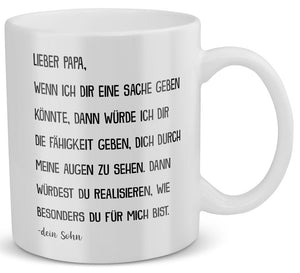 22Feels® Geschenk für Papa von Sohn - Spruch: Wenn Ich Dir Eine Sache Geben Würde (Weiss, 320ml)-Weisse Tasse 320ml-22Feels
