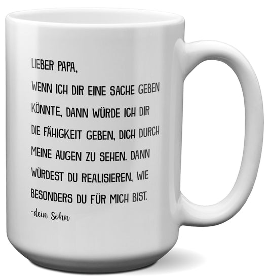 22Feels® Papa Geschenk von Sohn - XL Tasse mit Spruch (Weiss, 440ml)-Weisse XL Tasse 440ml-22Feels