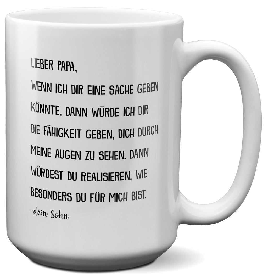22Feels® Papa Geschenk von Sohn - XL Tasse mit Spruch (Weiss, 440ml)-Weisse XL Tasse 440ml-22Feels