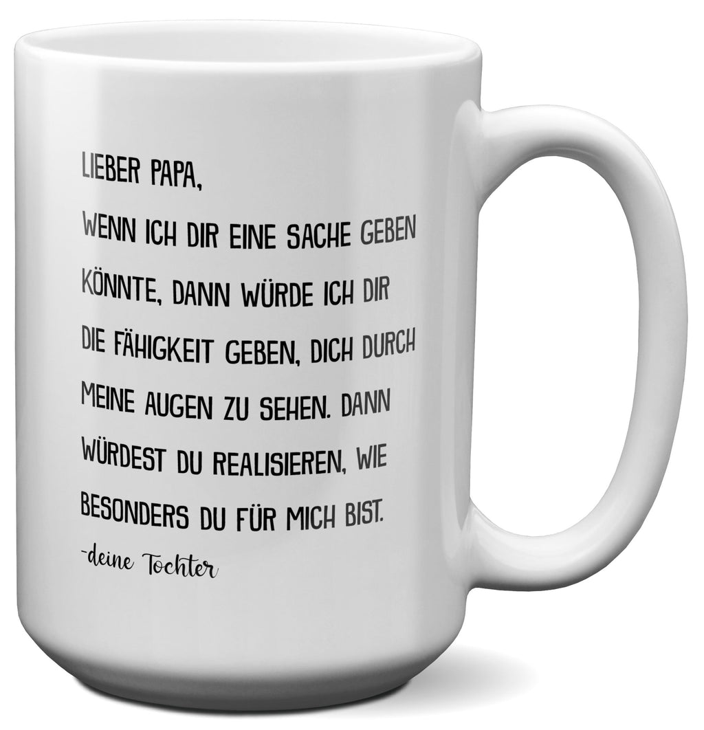 22Feels® Papa Geschenk von Tochter - XL Tasse mit Spruch (Weiss, 440ml)-Weisse XL Tasse 440ml-22Feels