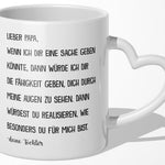22Feels® Papa Geschenk von Tochter - Tasse mit Spruch: Wenn ich dir eine Sache geben könnte (Herzhenkel, Weiss, 320ml)-Tasse Weiss Herzhenkel 320ml-22Feels