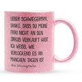 22Feels® Schwiegervater Geschenk von Schwiegersohn bzw. Bräutigam - Glitzertasse mit Spruch (Pink, 320ml)-Glitzertasse Pink 320ml-22Feels