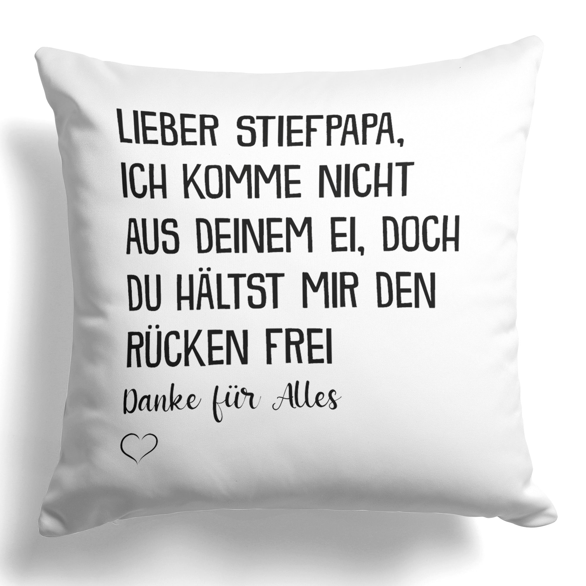 22Feels® Stiefvater Geschenk - Kissen mit Spruch (Weiss 40x40cm)-Kissen Weiss 40x40-22Feels