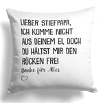 22Feels® Stiefvater Geschenk - Kissen mit Spruch (Weiss 40x40cm)-Kissen Weiss 40x40-22Feels