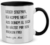 22Feels® Stiefvater Geschenk - Tasse mit Spruch (Weiss-Schwarz, 320ml)-TwoTone Tasse Weiss-Schwarz 320ml-22Feels
