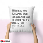 22Feels® Stiefvater Geschenk - Kissen mit Spruch (Weiss 40x40cm)-Kissen Weiss 40x40-22Feels