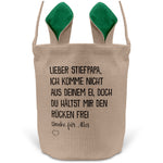 22Feels® Stiefpapa Stiefvater Osterkorb mit Henkel Ostergeschenk Tragetasche Ostern Deko Osternest Körbchen Hasenohren (Beige/Grün)-Ostern Tragetasche-22Feels